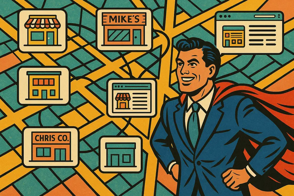 A business owner updating their google business profile to improve local seo.
