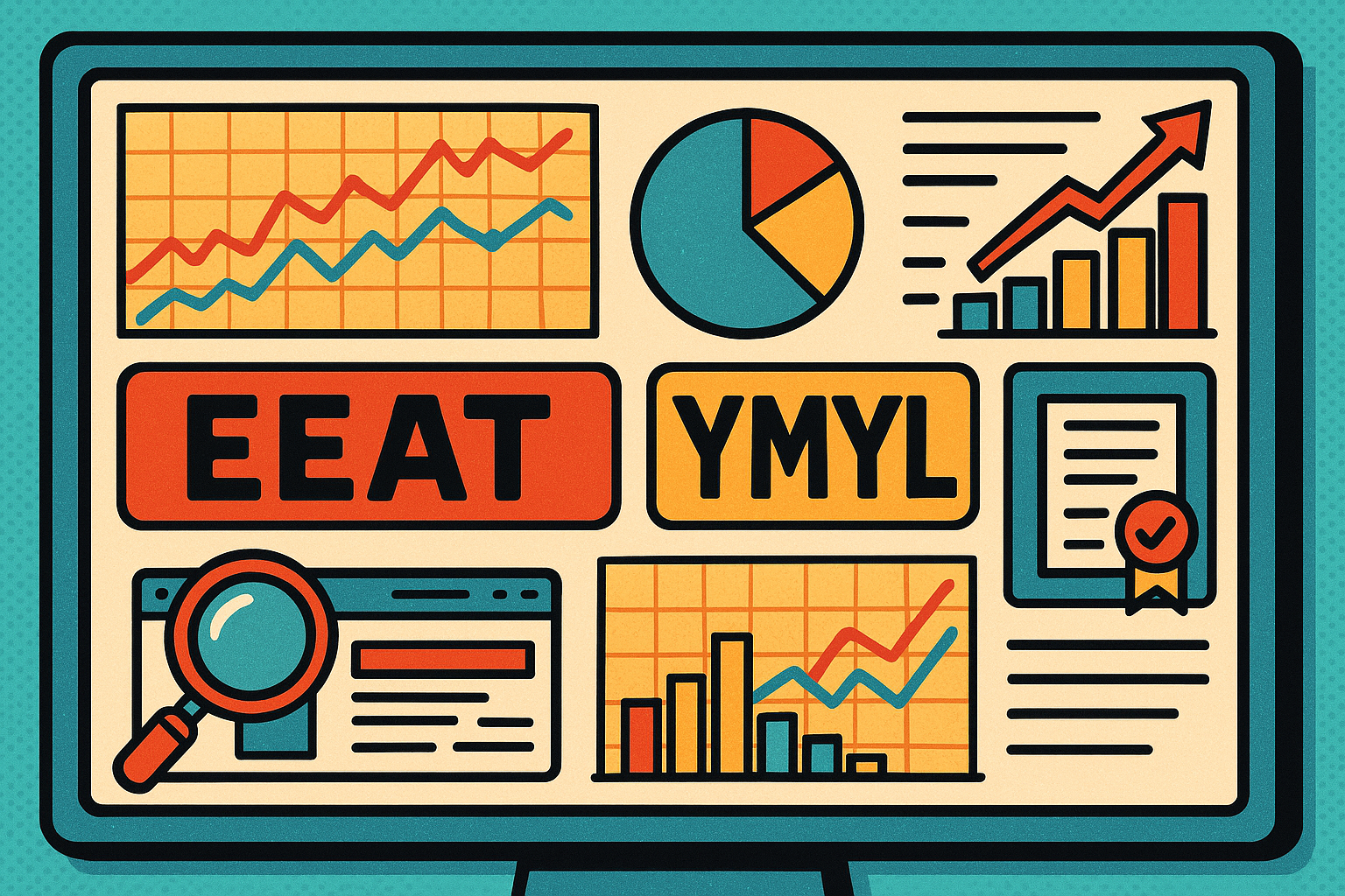 Visualizing eeat and ymyl in digital marketing strategies.