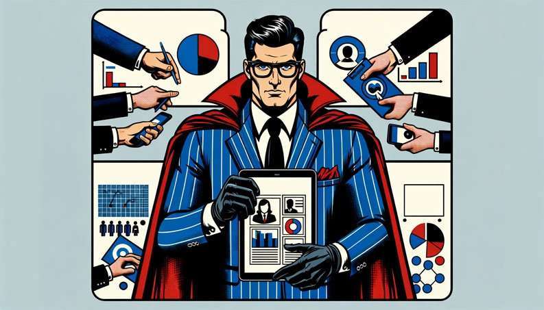Abstract graphic illustrating strategic alignment of business functions through buyer personas, emphasizing their non-negotiable value.